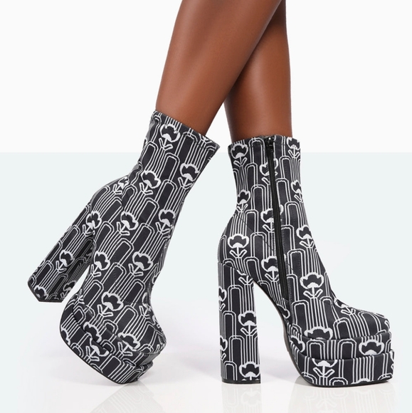 ❌Supreme Black Floral Print Platforms - Picture 8 of 10